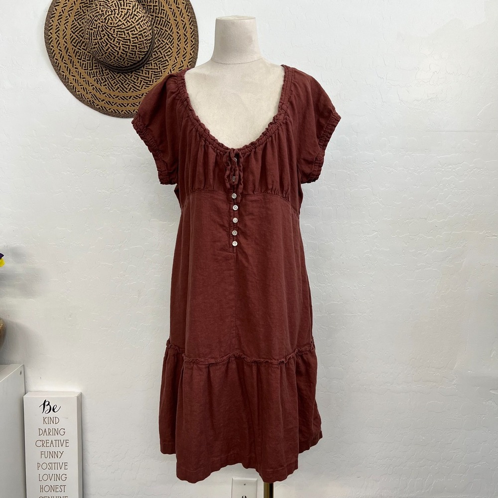 Lucky babydoll skater mini dress XL cottage Coquette core ruffle empire waist